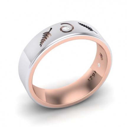 Bespoke mens wedding band in 18kt White Gold AU